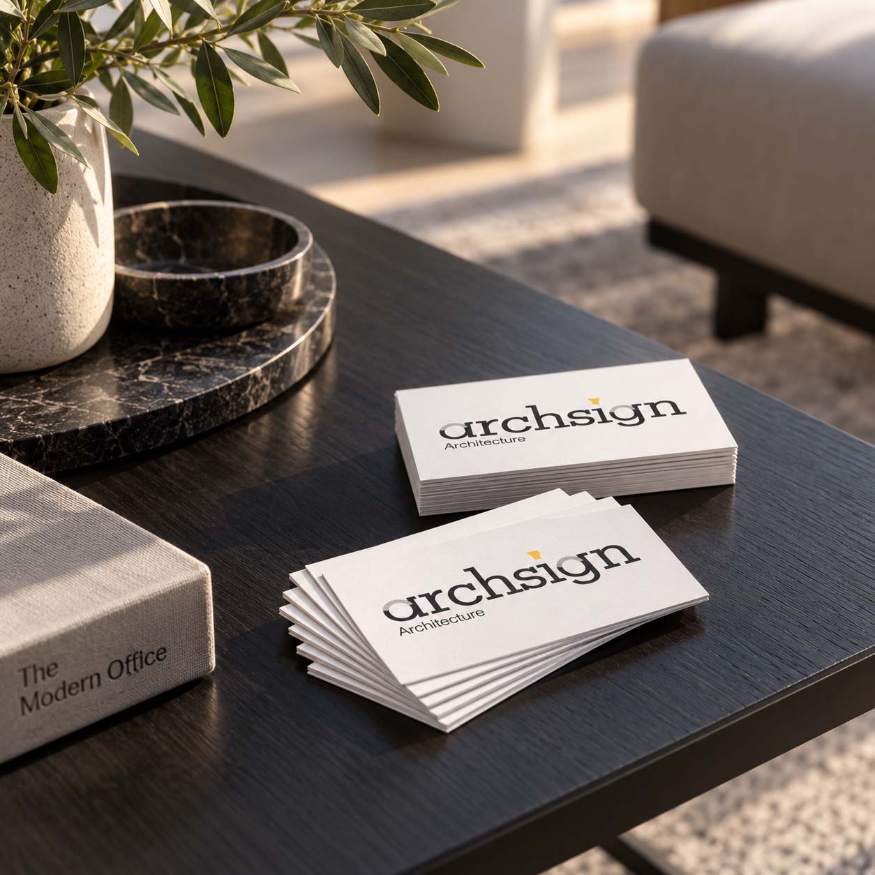 Print 2 Metal branded metal coasters on a side table