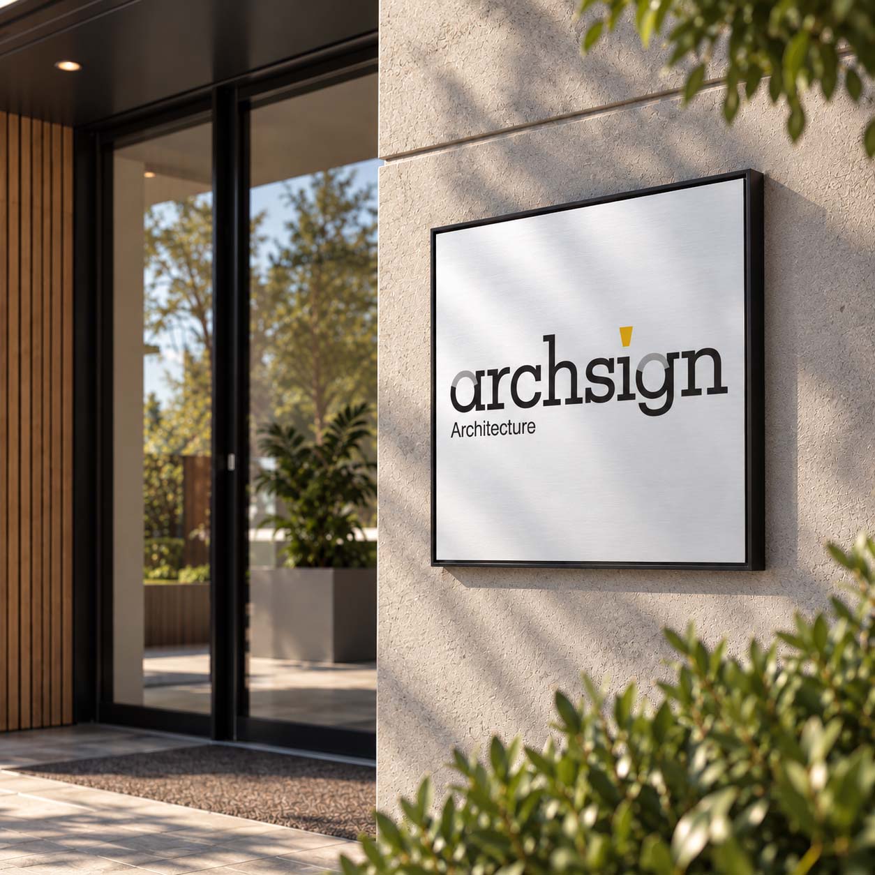 Print 2 Metal branded outdoor signage with art box frame