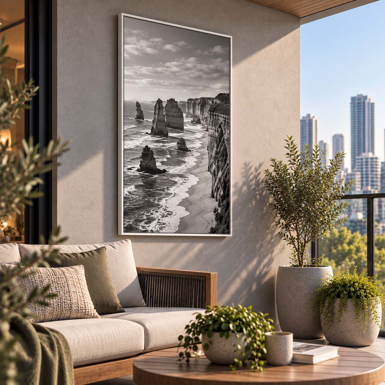 Print 2 Metal outdoor prints with European frame vertical