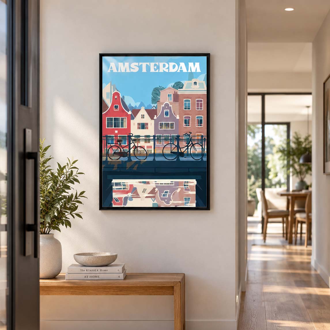 Artbox frame metal print in hallway