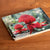 Custom printed coasters and placemats with native flower