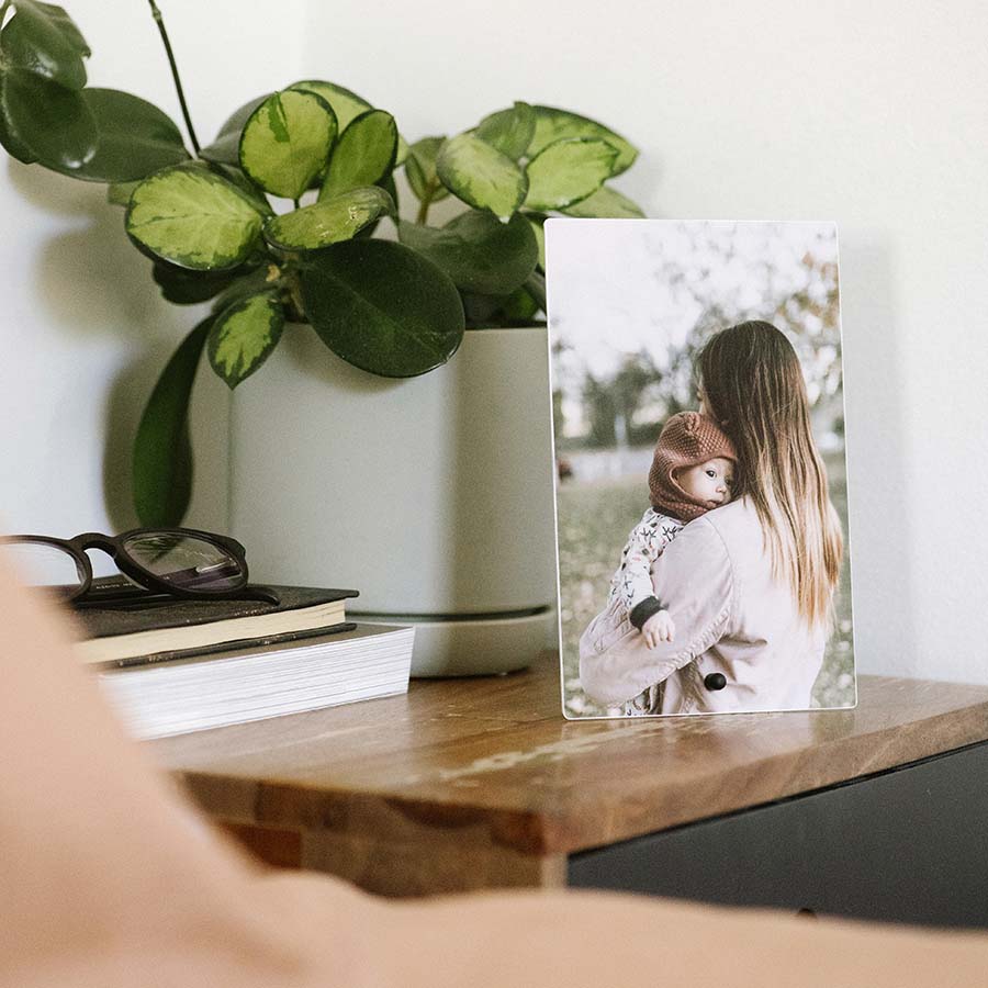 Desktop Standoff on side table with plant