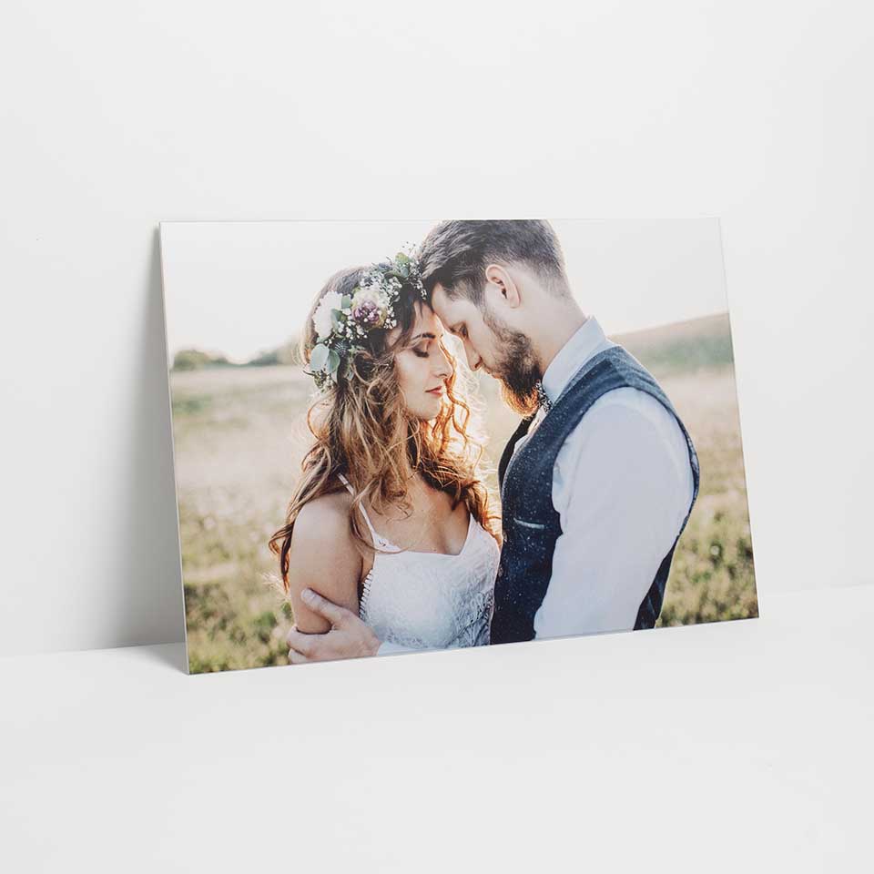 Indoor Horizontal Metal Print with wedding photo