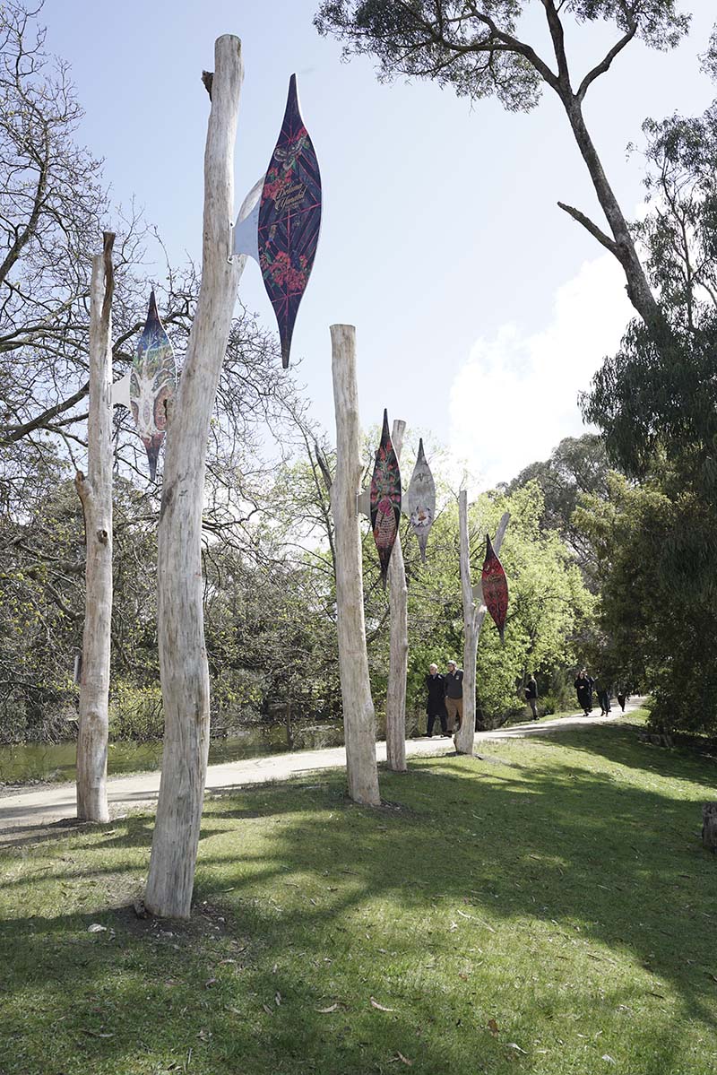 Outdoor metal art installation at Sovereign Hill