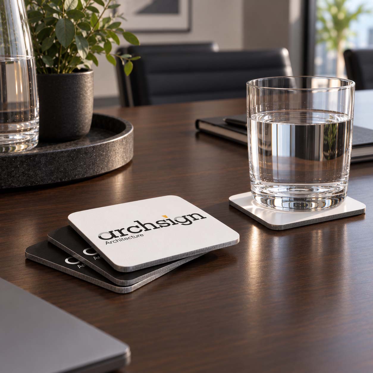 Print 2 Metal Branded Business coasters