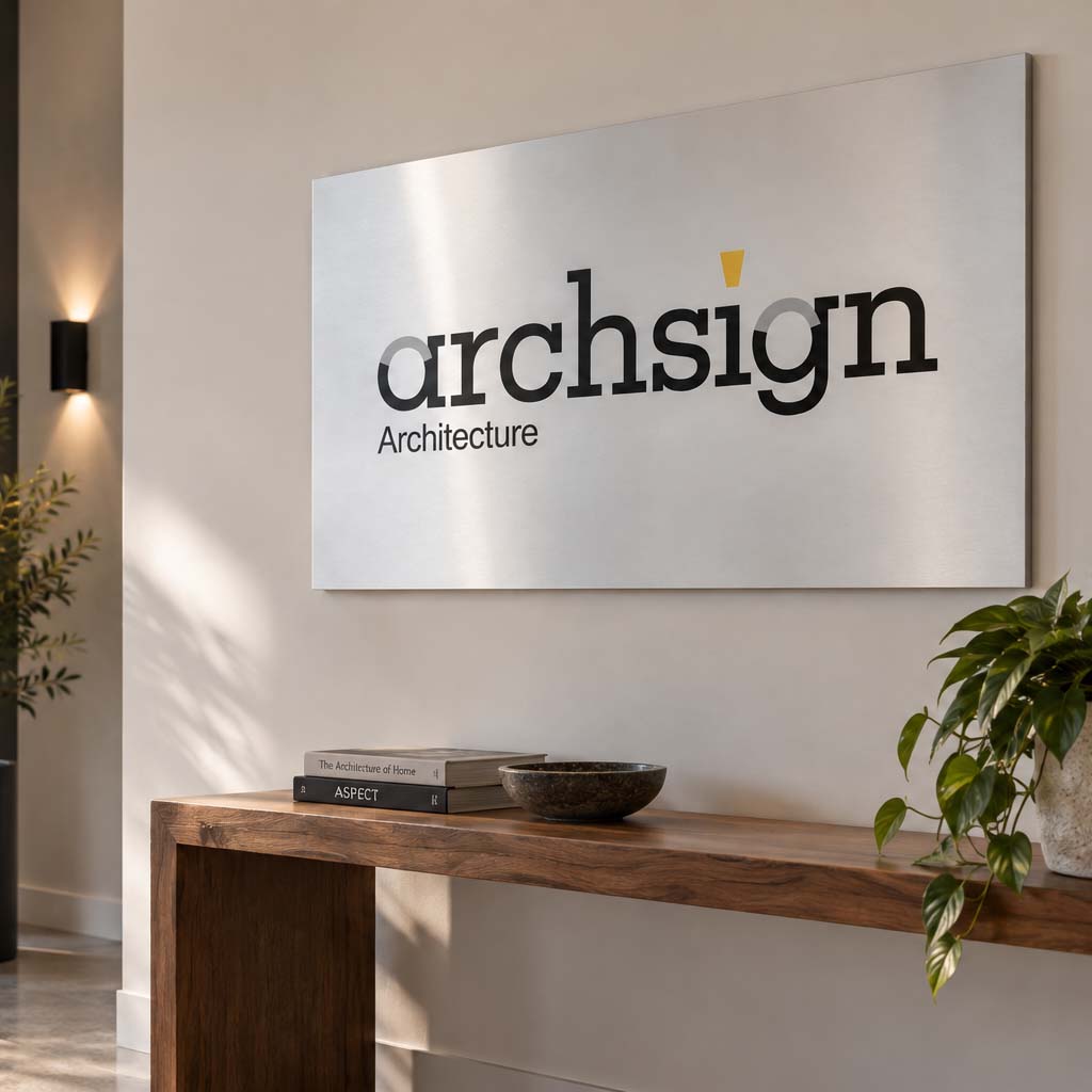 Indoor Branded Metal Sign - Floating Hanger (Horizontal)
