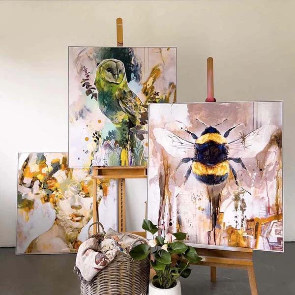 Tahlia stanton metal prints on easels