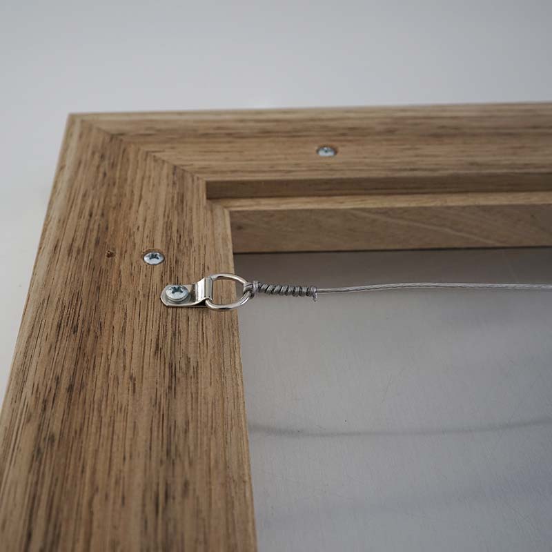 Tasmanian Oak frame corner with wire