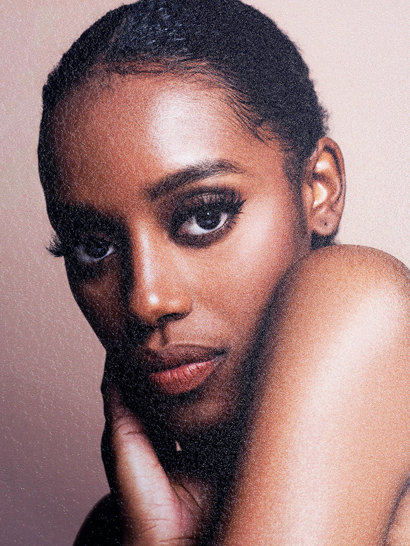 Photo of lady on Textured Metal